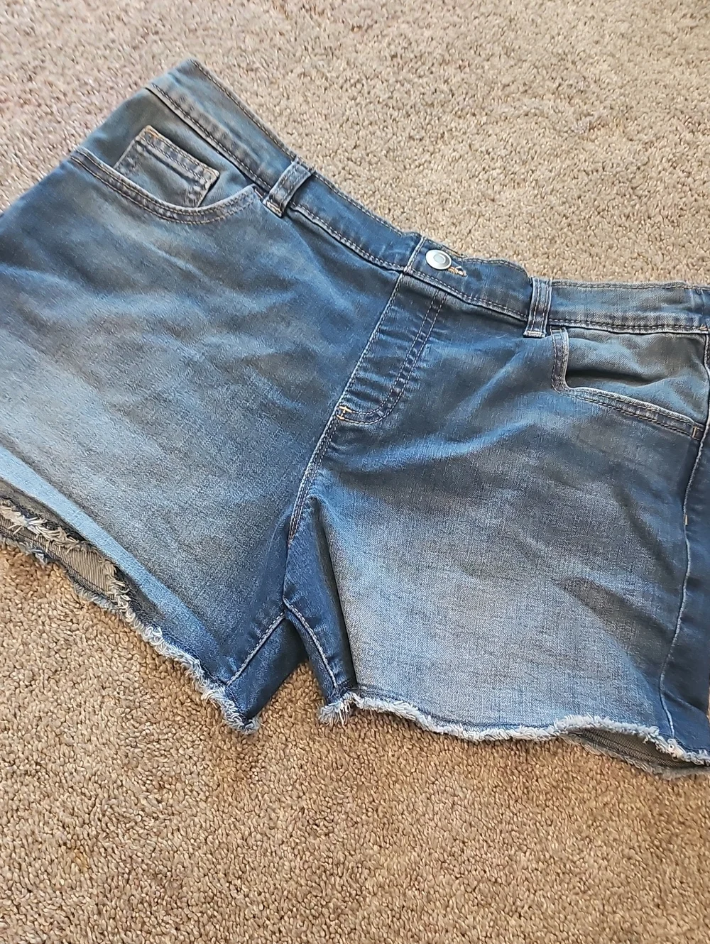 J2🔹️wonder nation Denim Frayed Hem Shorts - Blue